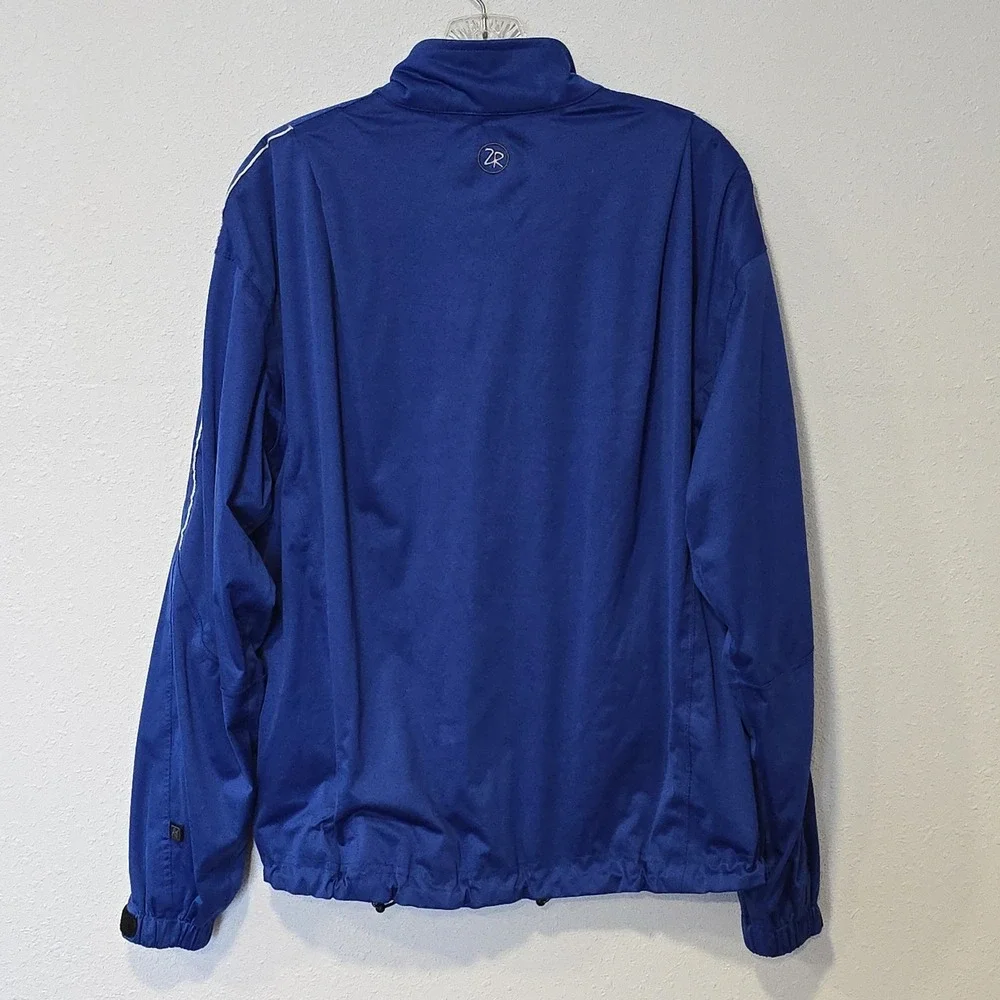 Zero‎ Restriction Blue Full Zip Jacket Men's M 100% Polyester Reflective Trim